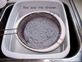 Pulp in strainer